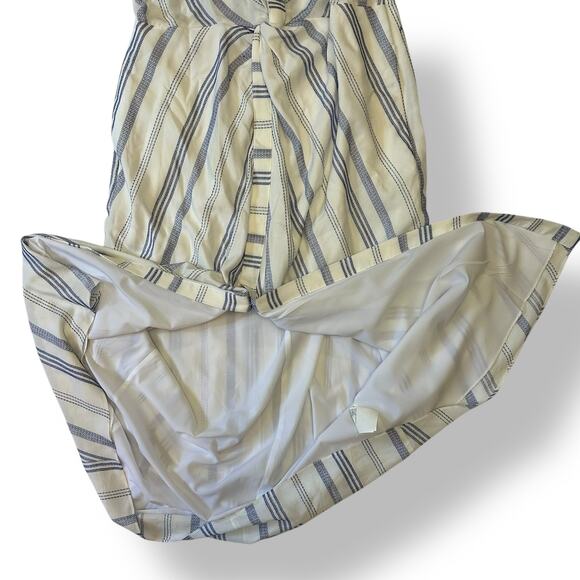 Club Monaco Striped Twist‎ Front Maxi Dress Womens Size 10 Blue White - Picture 6 of 10